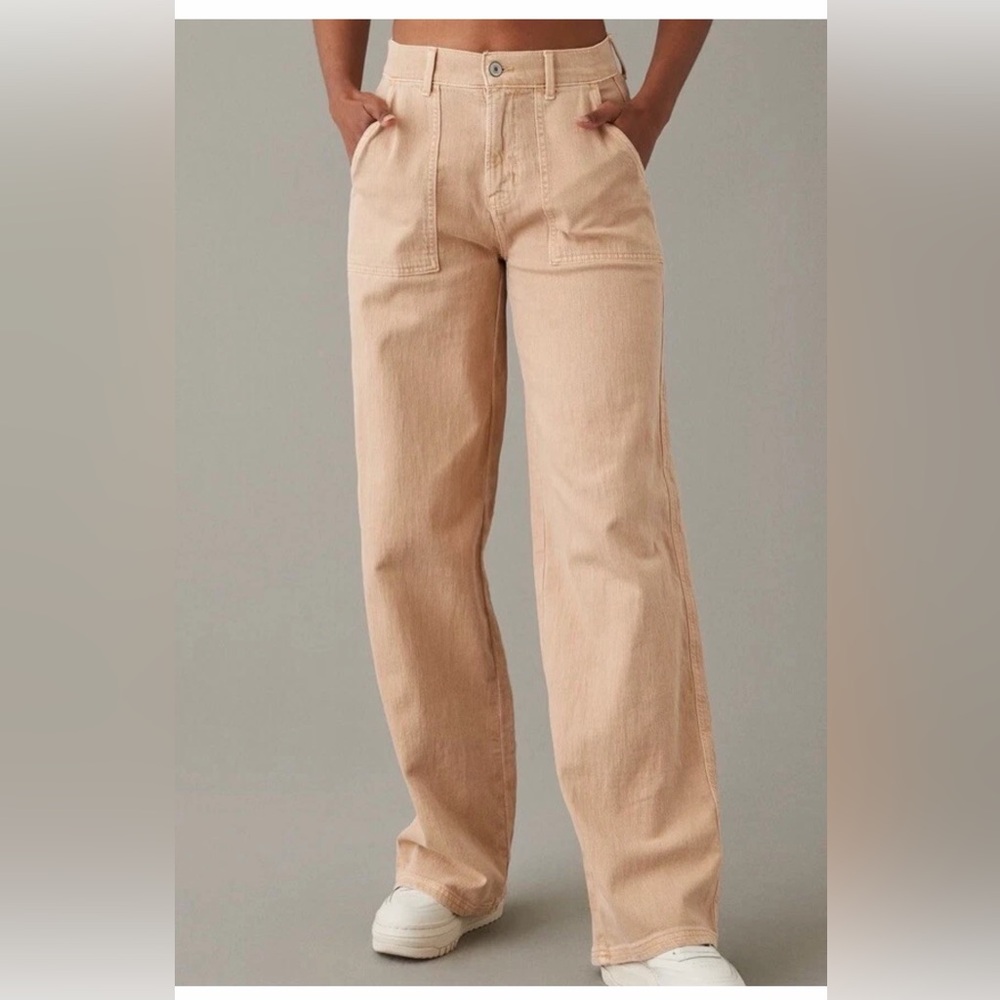 american eagle baggy wide leg stretch high waist